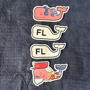 Whale Sticker Set with Headphones and Uniform